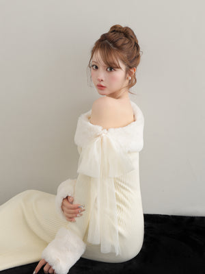 Fur shoulder mermaid onepiece(eme10739)