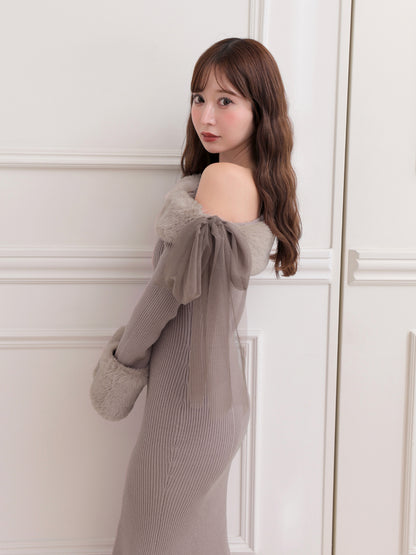 Fur shoulder mermaid onepiece(eme10739)