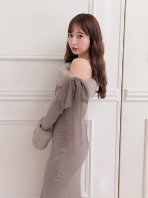Fur shoulder mermaid onepiece(eme10739)