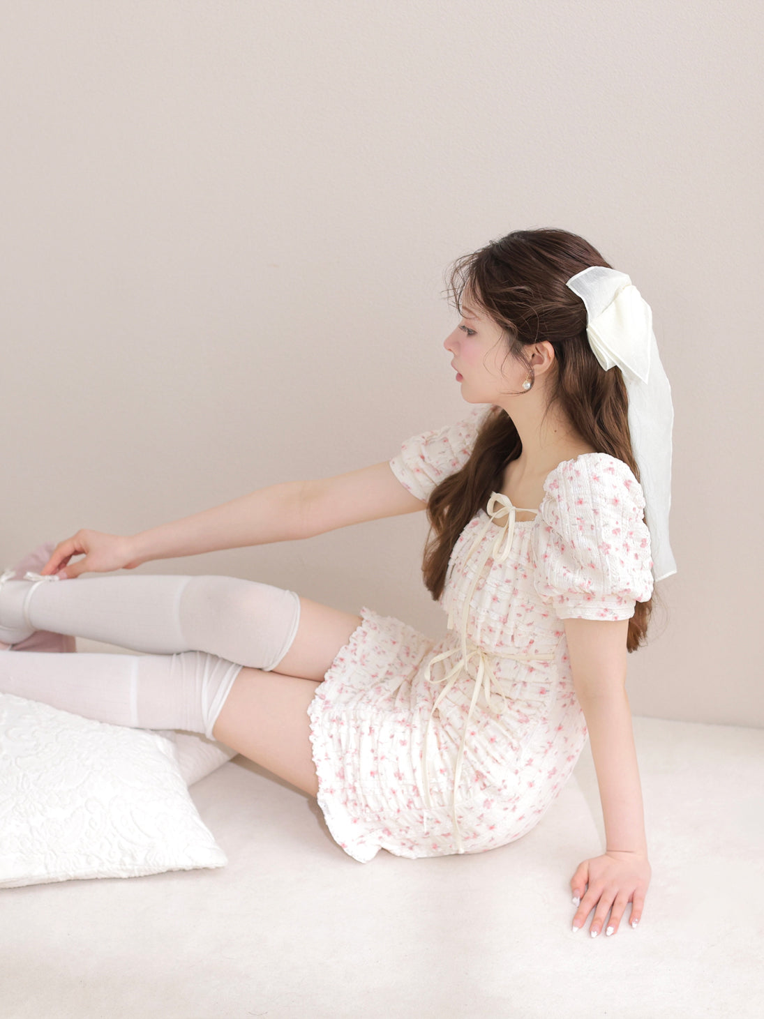 Ripple frill flower mini onepiece(eme10742) – M me eme