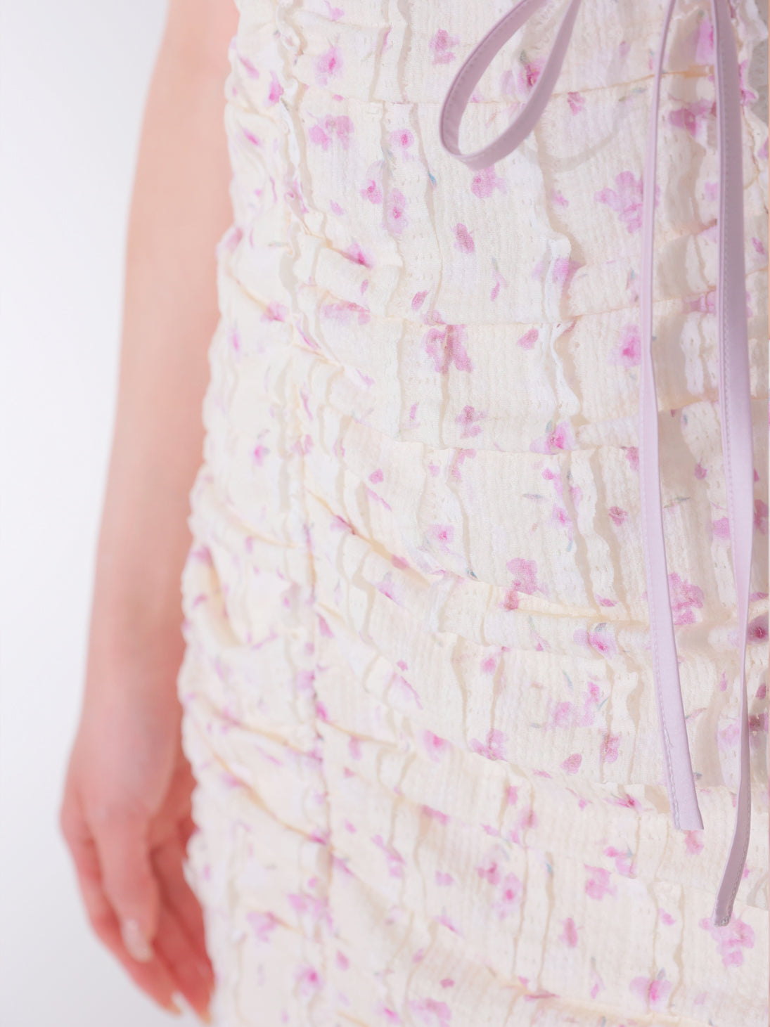 Ripple frill flower mini onepiece(eme10742)
