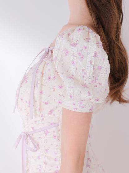 Ripple frill flower mini onepiece(eme10742)