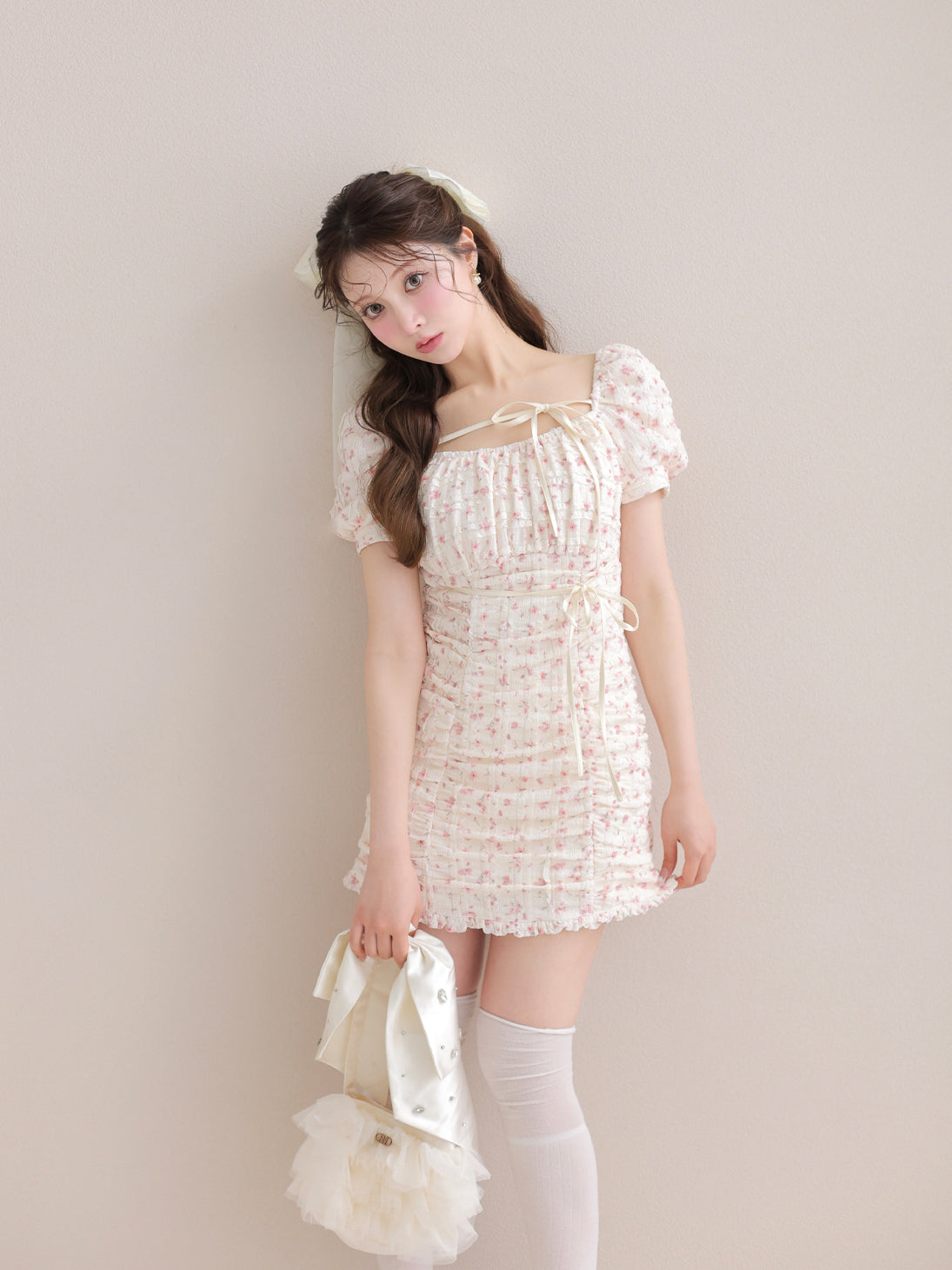 Ripple frill flower mini onepiece(eme10742) – M me eme