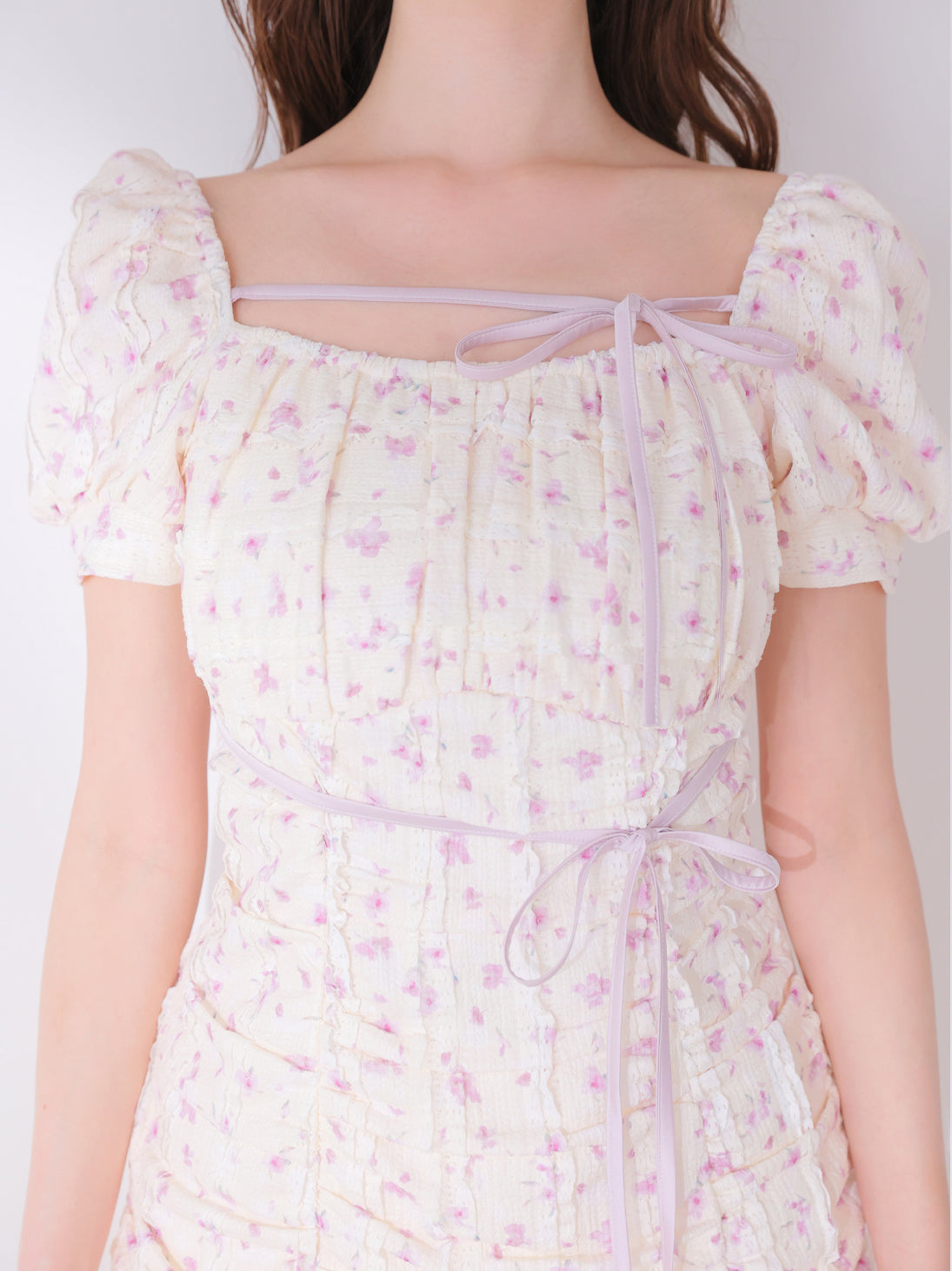 Ripple frill flower mini onepiece(eme10742)