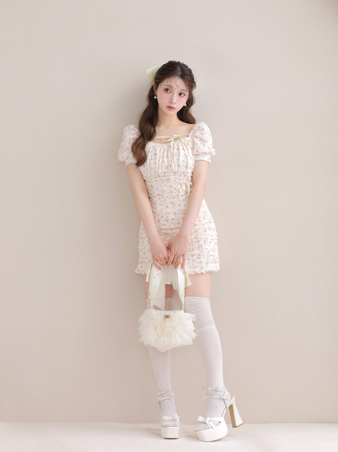 Ripple frill flower mini onepiece(eme10742) – M me eme