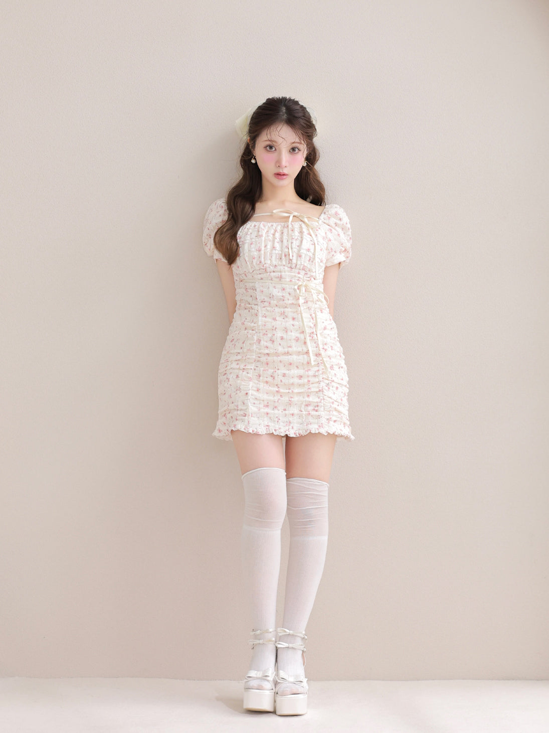 Ripple frill flower mini onepiece(eme10742) – M me eme
