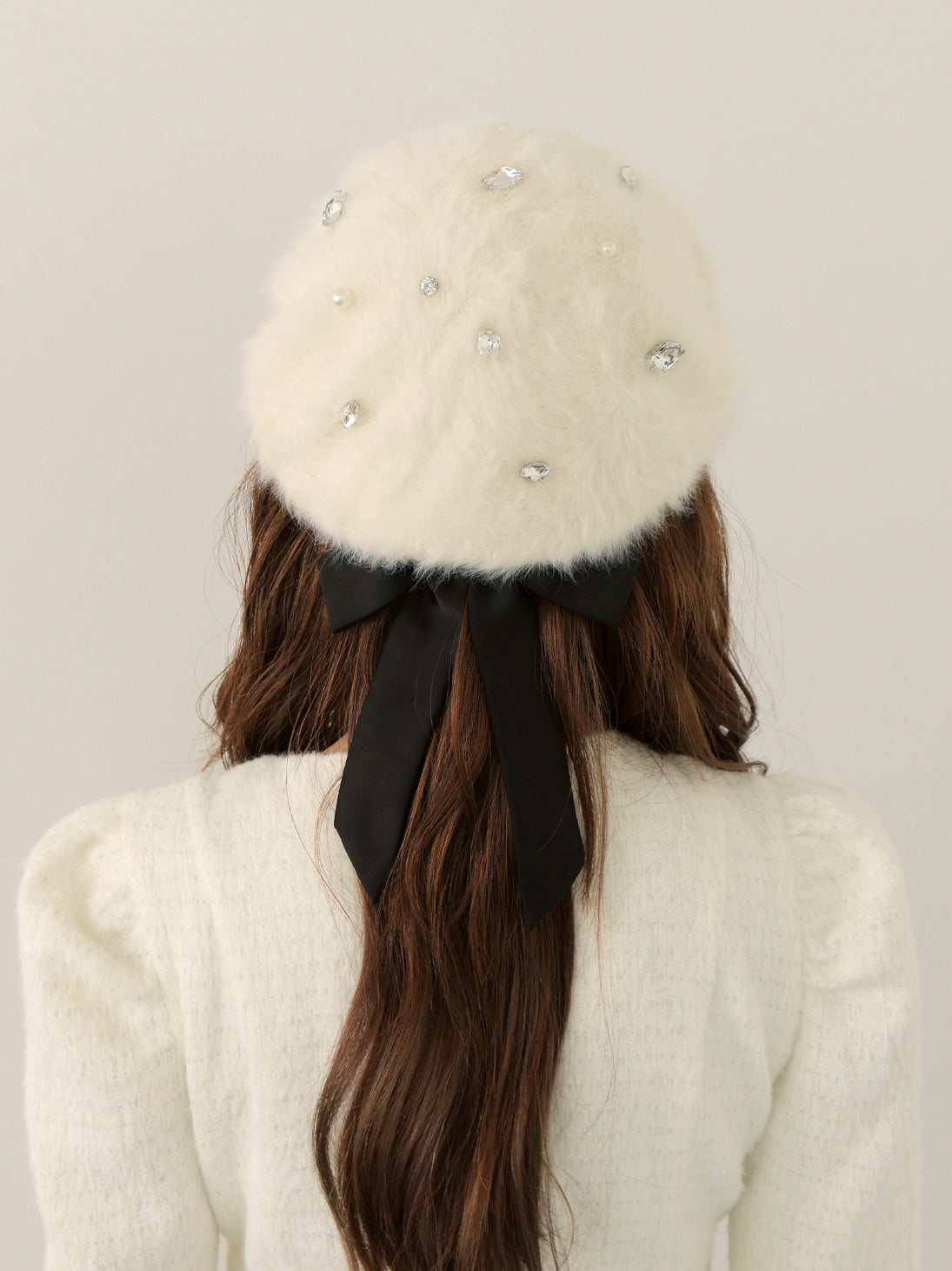【Pre Order】Etoile ribbon beret(eme10833)