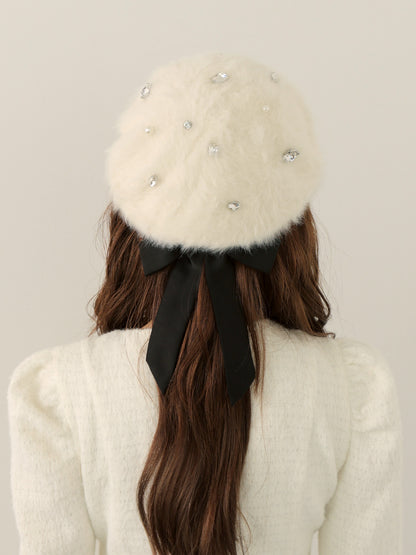 【Pre Order】Etoile ribbon beret(eme10833)