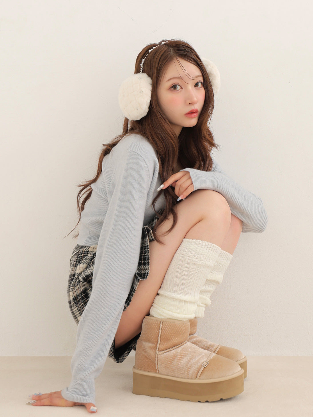 2way Velour Mouton Boots (eme10463)