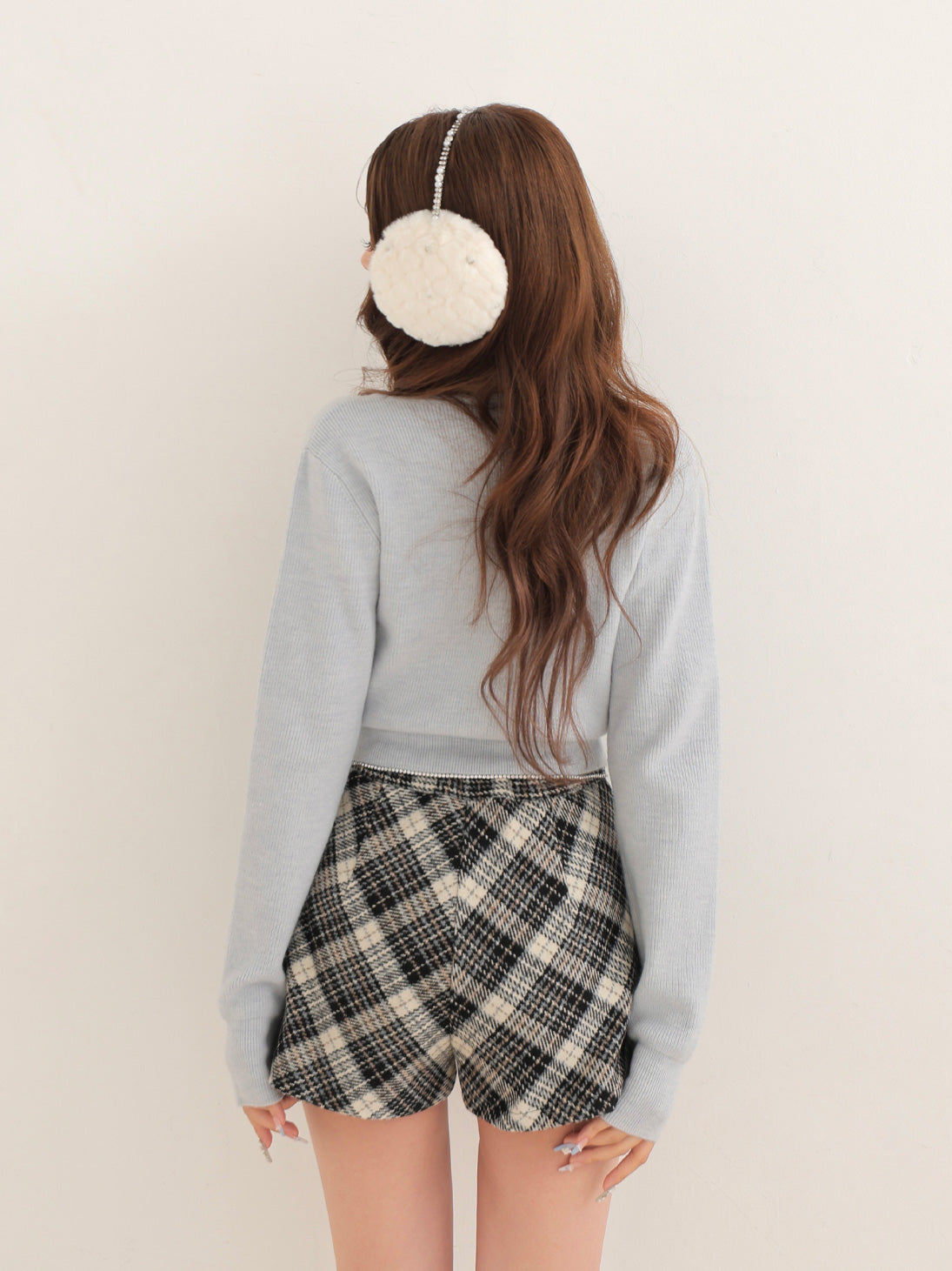【Pre Order】Classic check pleated skort(eme10751)