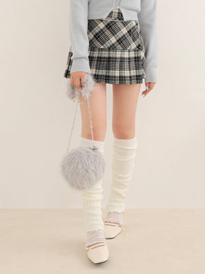 2way fake fur round bag(eme10472)