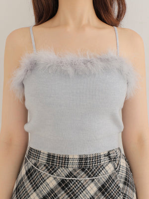 Feather knit cami cardigan(eme10750)