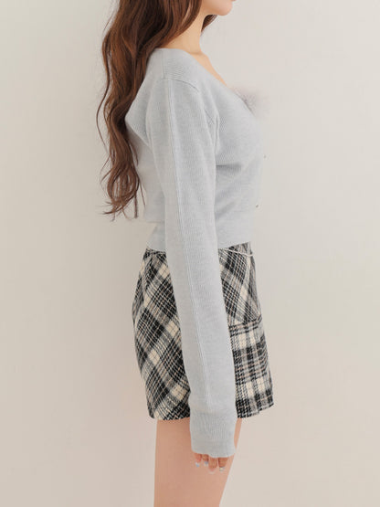 Feather knit cami cardigan(eme10750)
