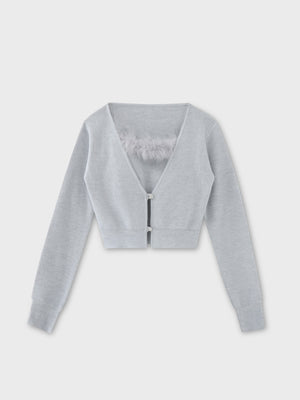 Feather knit cami cardigan(eme10750)