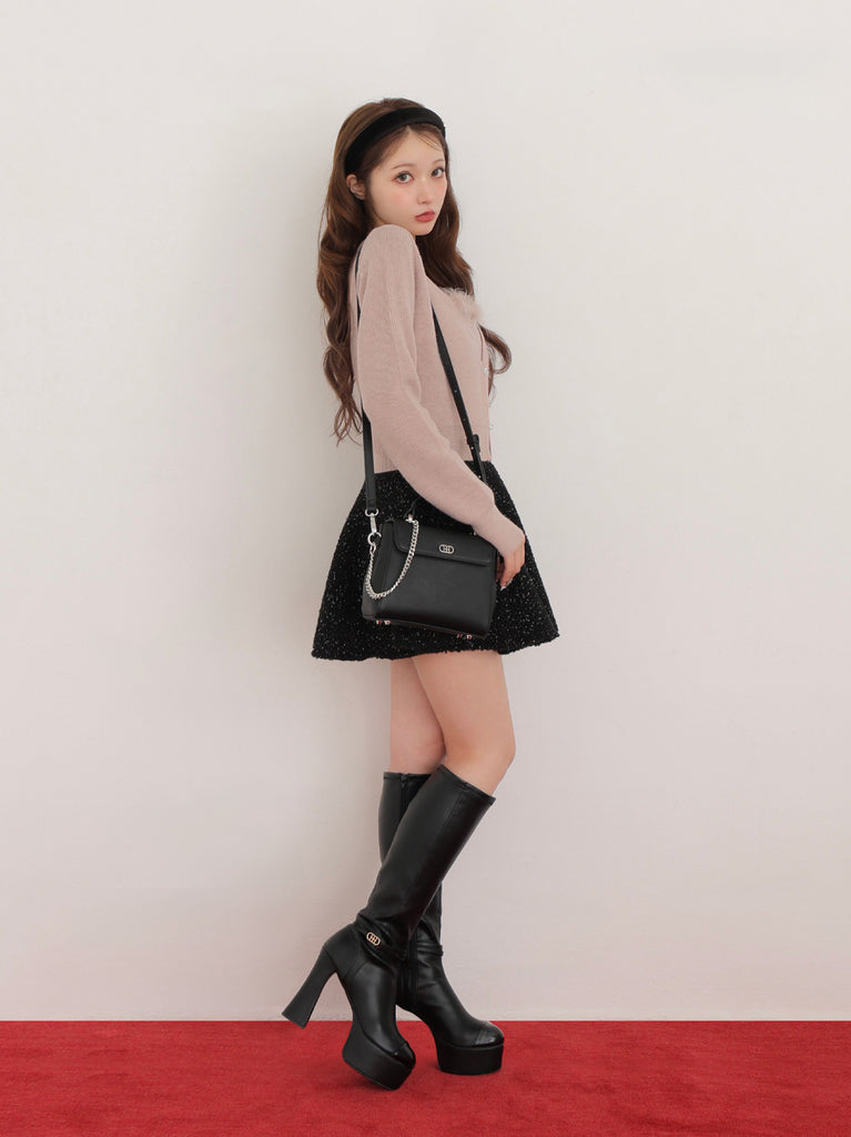 Feather knit cami cardigan(eme10750)