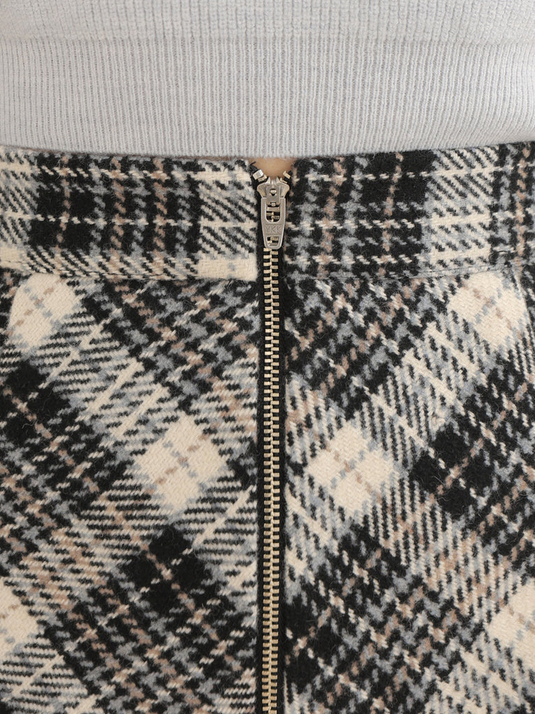 Classic check pleated skort(eme10751)