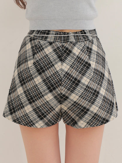 【Pre Order】Classic check pleated skort(eme10751)