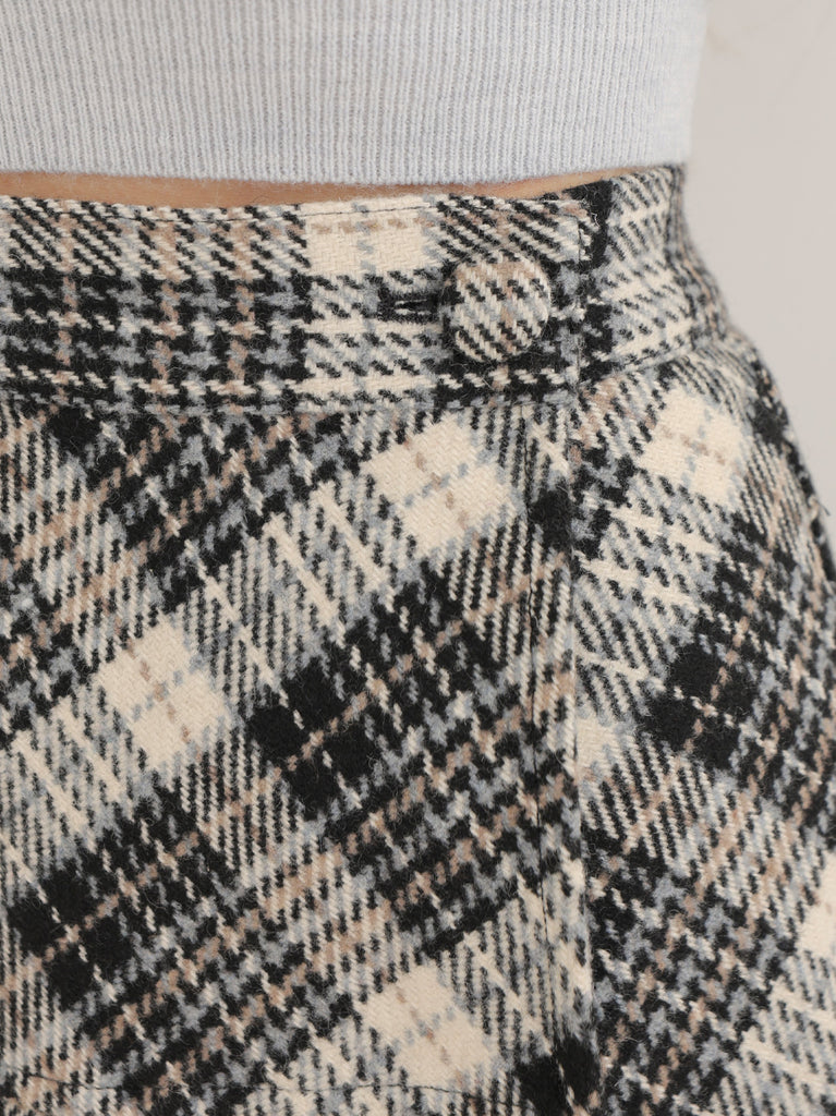Classic check pleated skort(eme10751)