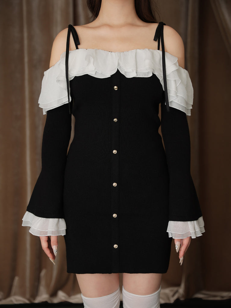 Noir frill ribbon ｍini onepiece(eme10755)