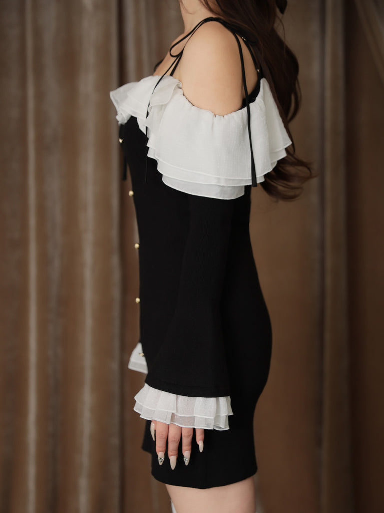 Noir frill ribbon ｍini onepiece(eme10755)