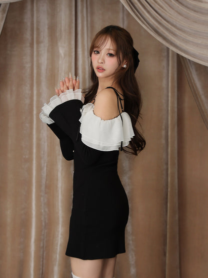 Noir frill ribbon ｍini onepiece(eme10755)