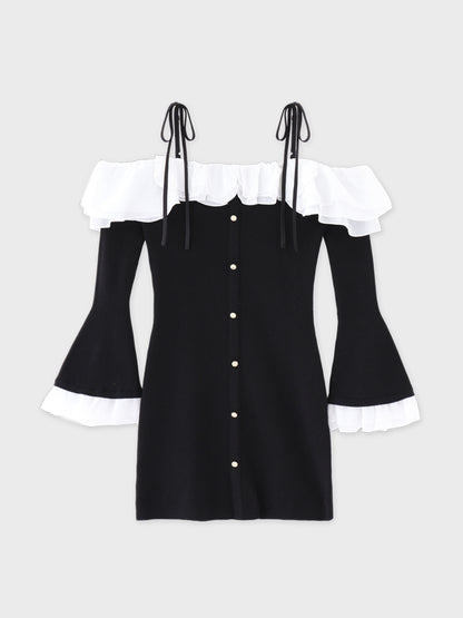 Noir frill ribbon ｍini onepiece(eme10755)