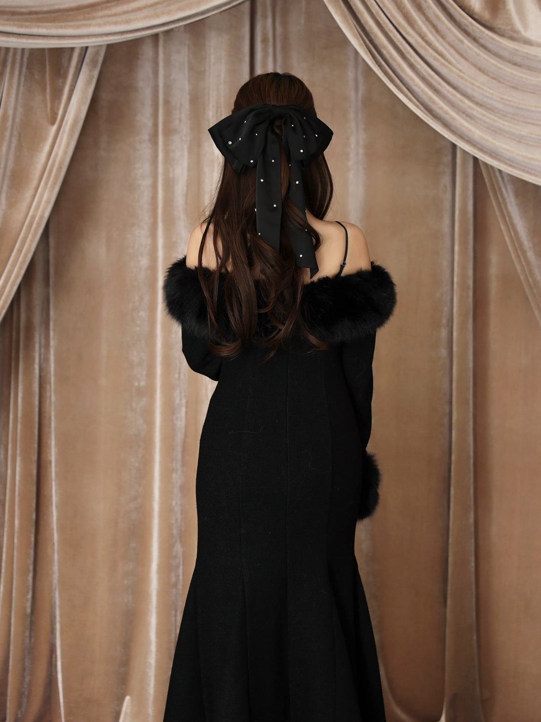 model：160cm　(size：F　color：Black)