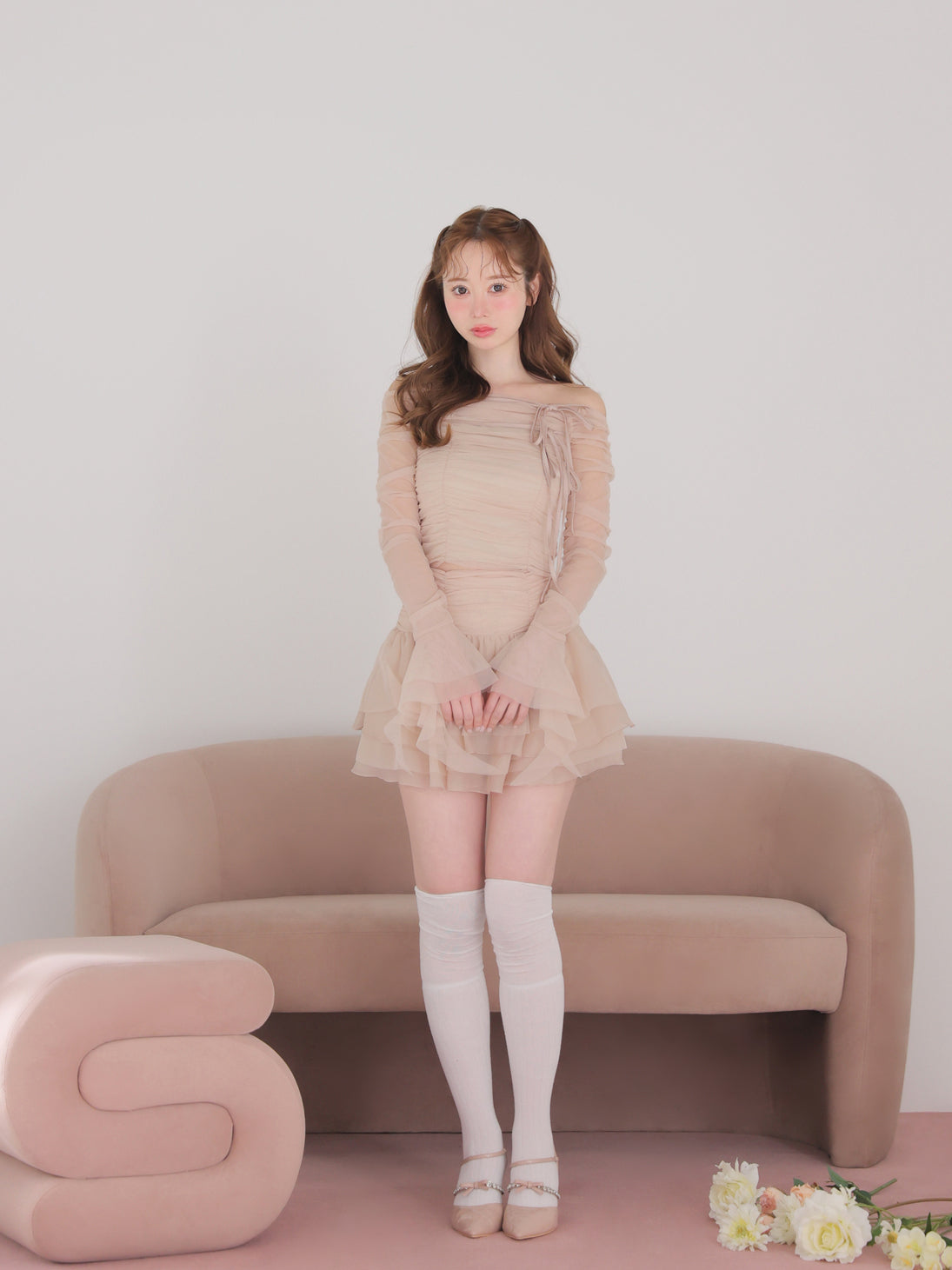 model：162cm　(size：F　color：Pink)