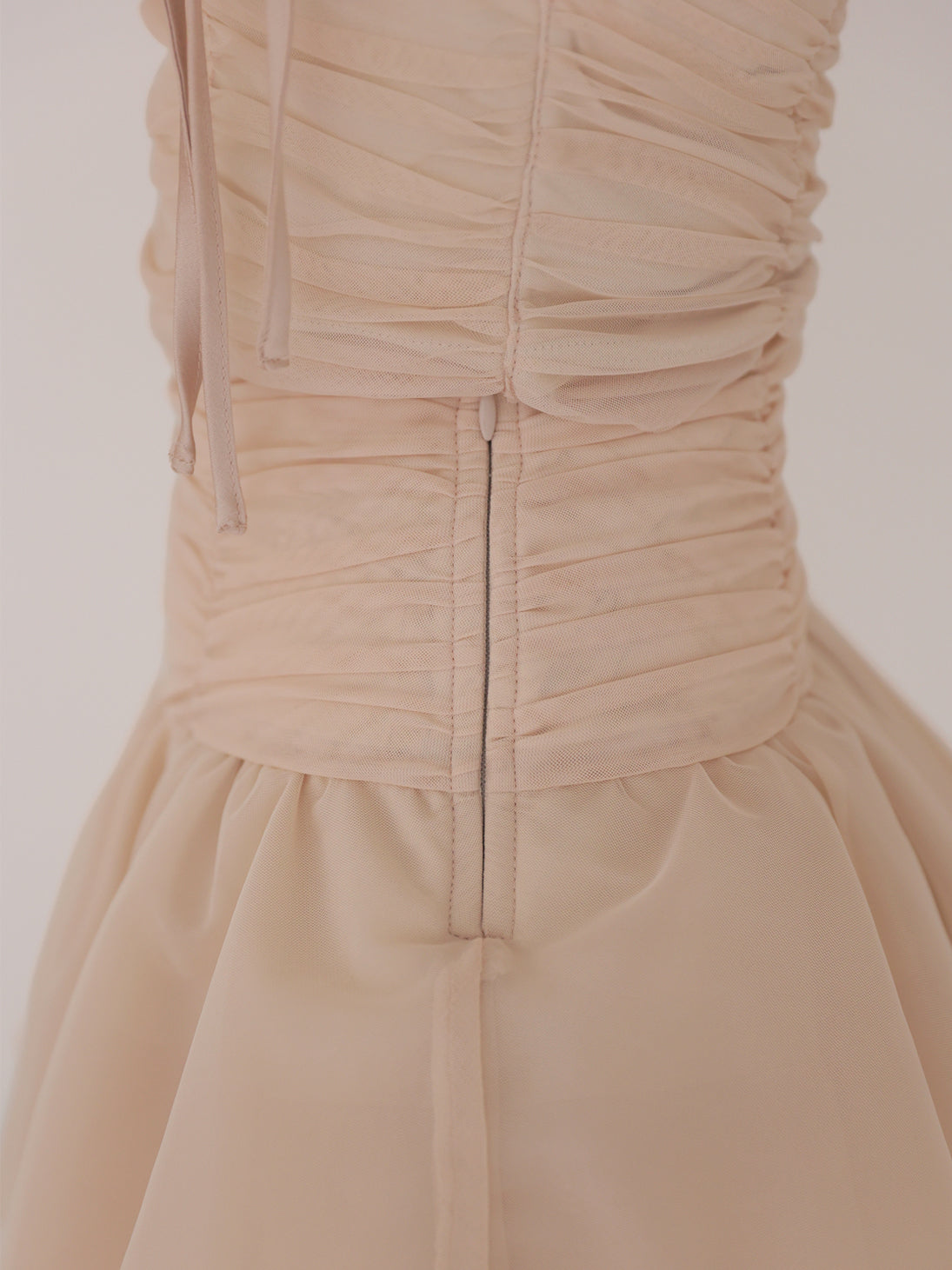 Chiffon mesh gathered setup(eme10765)