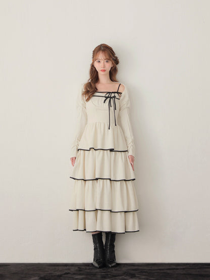 Tiered ribbon ensemble onepiece(eme10766)