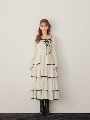 Tiered ribbon ensemble onepiece(eme10766)