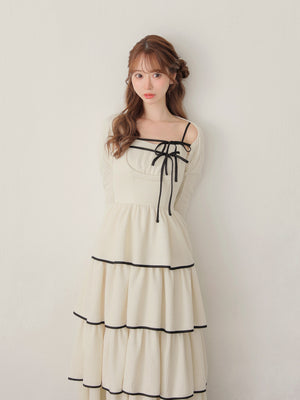 Tiered ribbon ensemble onepiece(eme10766)