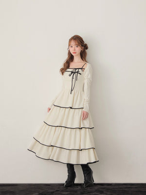 Tiered ribbon ensemble onepiece(eme10766)