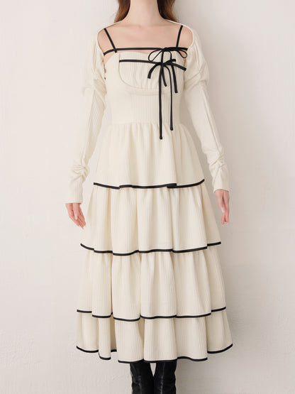 Tiered ribbon ensemble onepiece(eme10766)