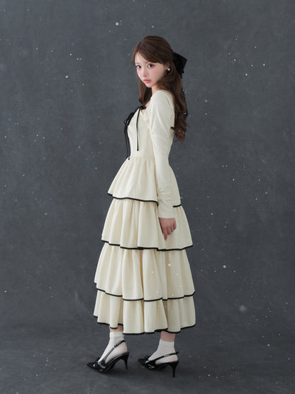 Tiered ribbon ensemble onepiece(eme10766)