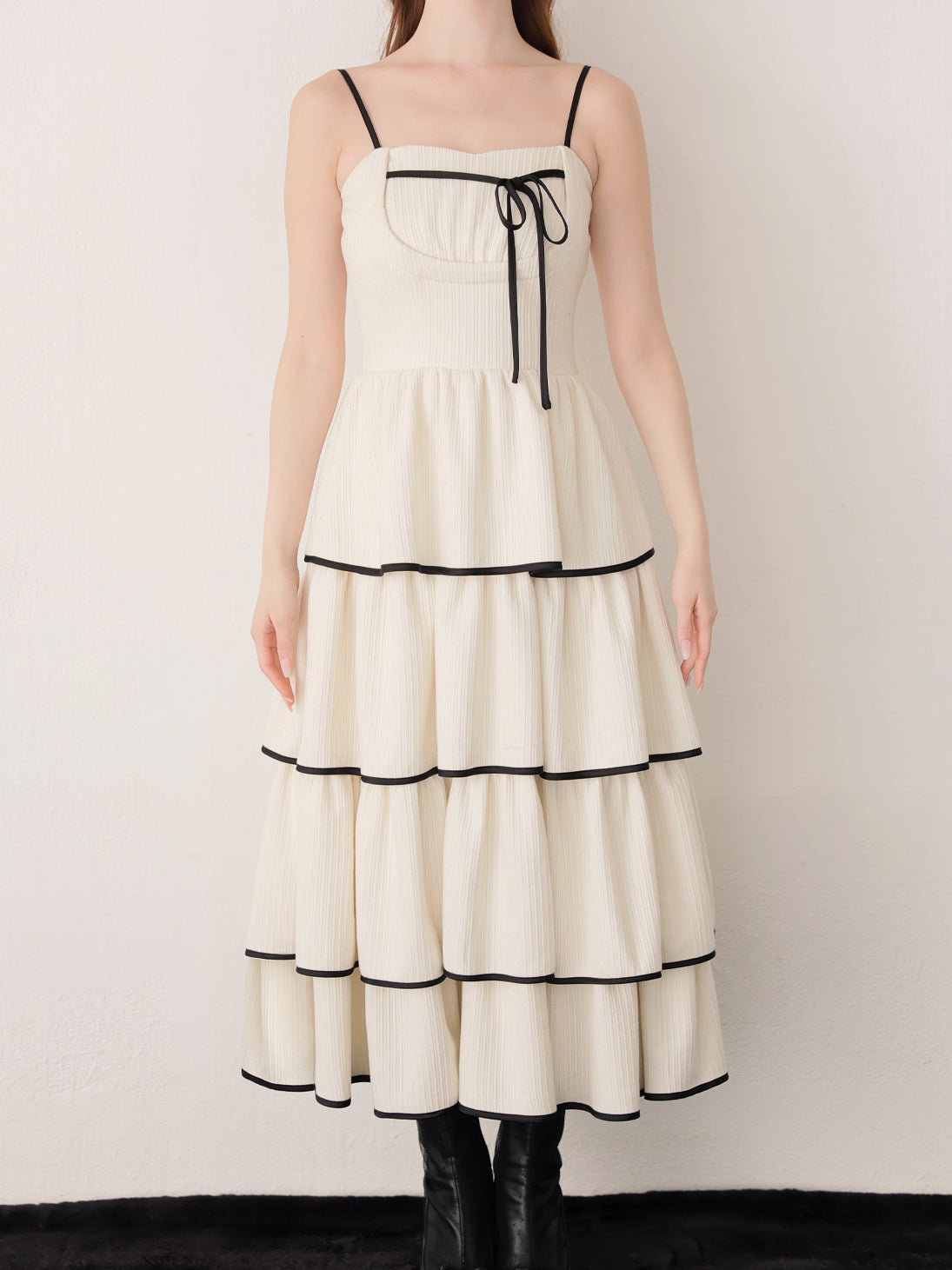 Tiered ribbon ensemble onepiece(eme10766)