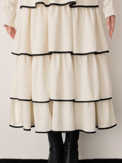 Tiered ribbon ensemble onepiece(eme10766)