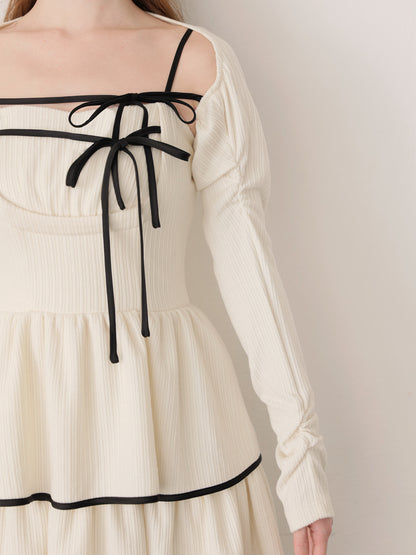 Tiered ribbon ensemble onepiece(eme10766)