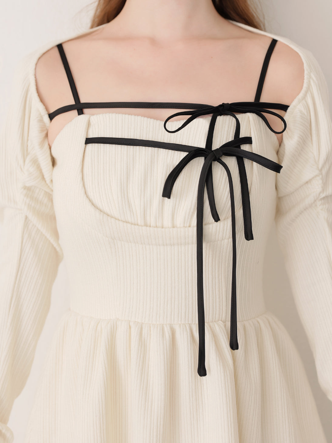 Tiered ribbon ensemble onepiece(eme10766)