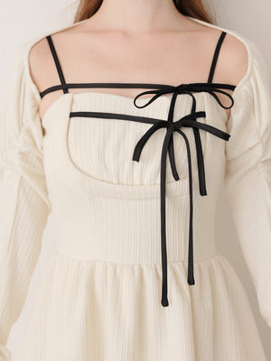 Tiered ribbon ensemble onepiece(eme10766)