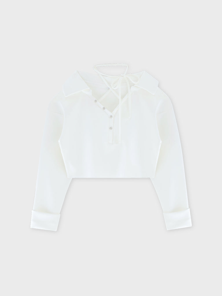 Airy smooth ribbon pullover(eme10767)