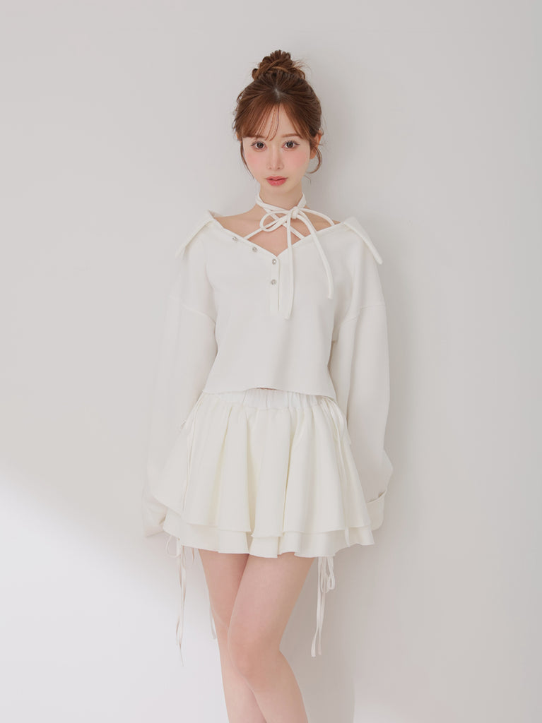 model：162cm　(size：F　color：White)