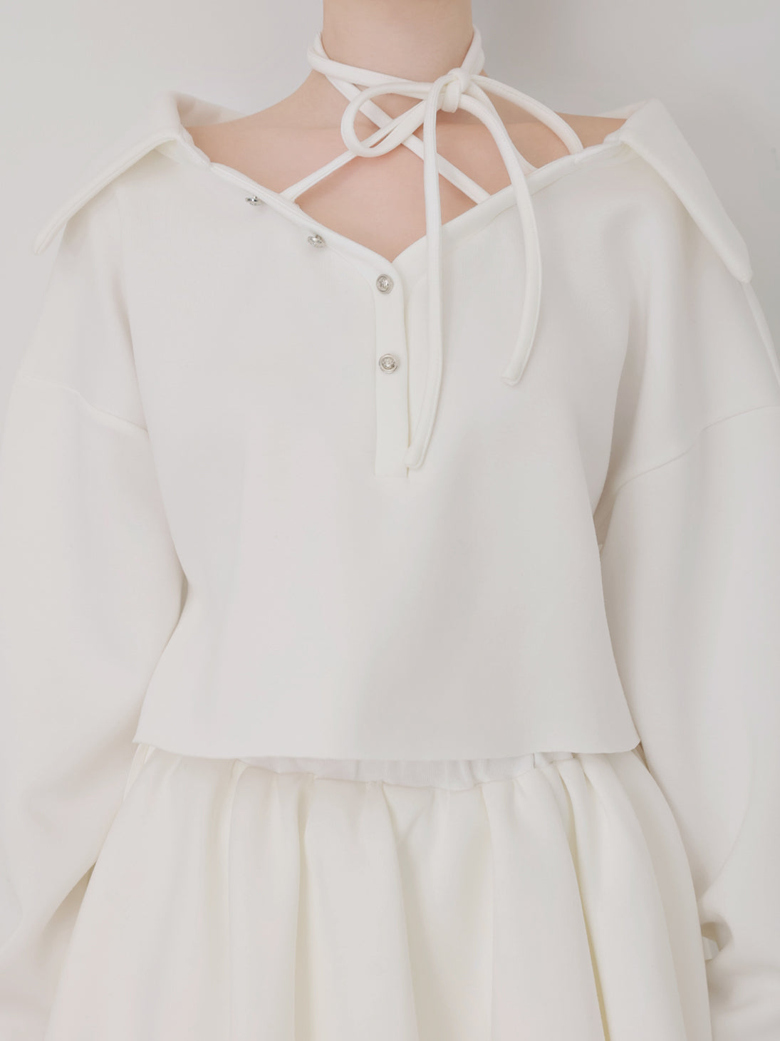 Airy smooth ribbon pullover(eme10767)