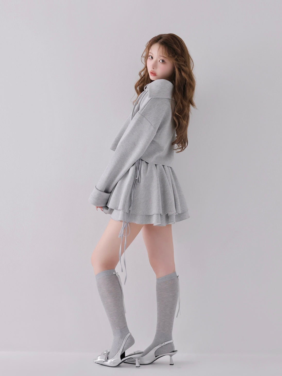 model：160cm　(size：F　color：Gray)