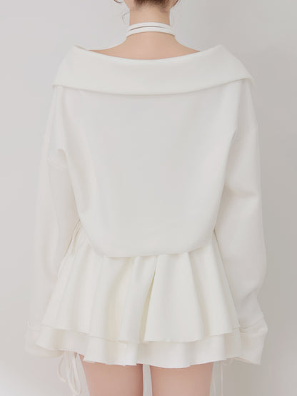 Airy smooth ribbon pullover(eme10767)