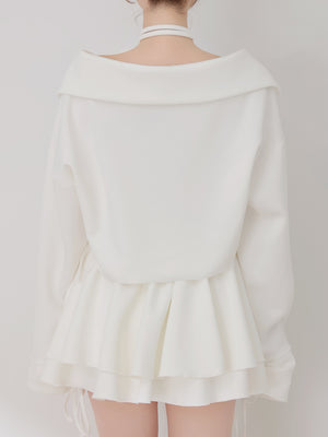 Airy smooth ribbon pullover(eme10767)