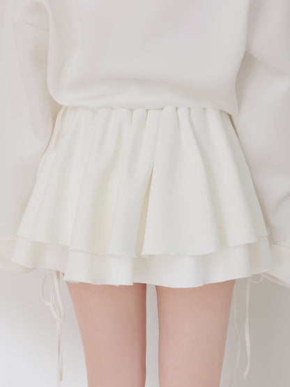 Airy smooth frill mini skirt(eme10768)