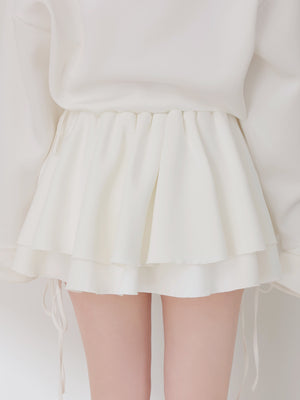 Airy smooth frill mini skirt(eme10768)