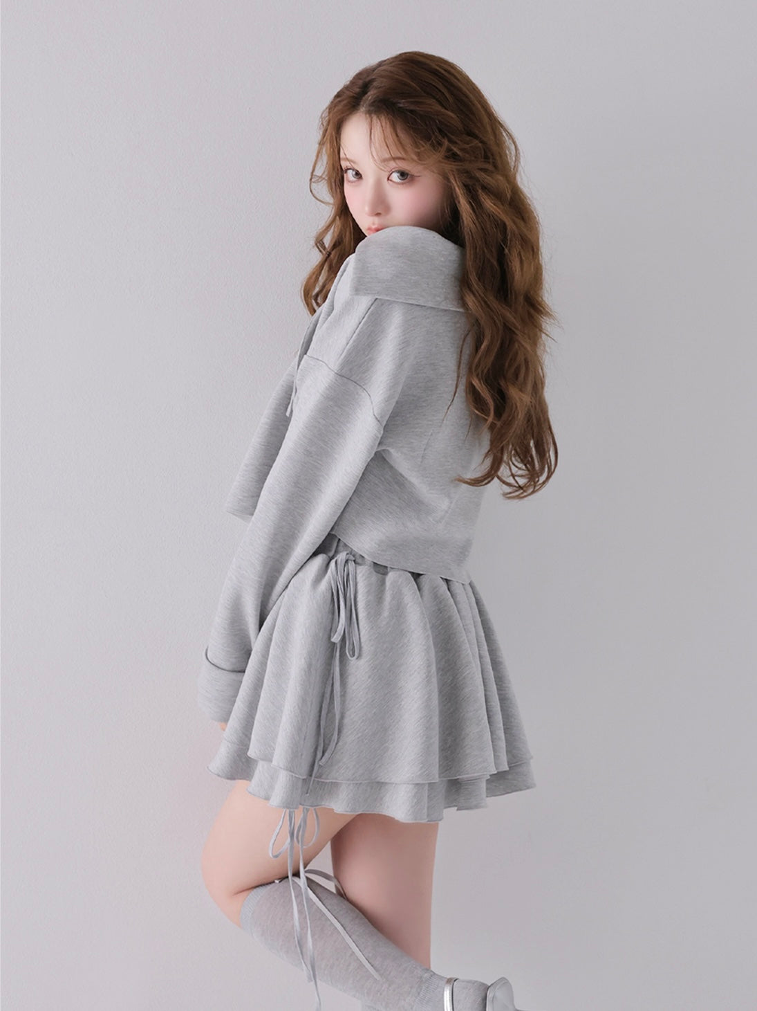 RosyMonster⭐︎hem frill skirt⭐︎ フリルミニスカート rosymonster hem frill skirt グレー ファッションファッション