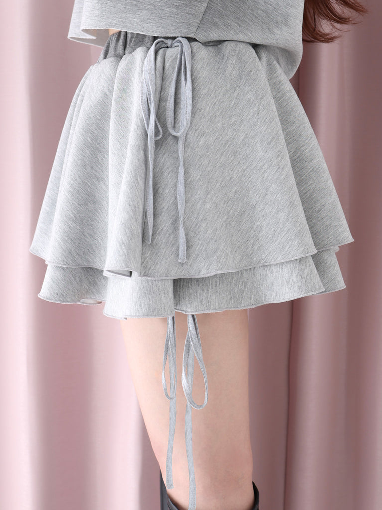 Airy smooth frill mini skirt(eme10768)